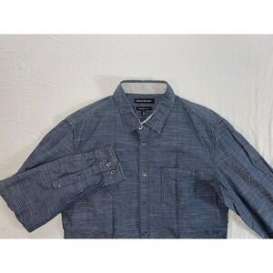 Banana Republic Grant Fit Long Sleeve Button Front Cotton Chambray Shirt. Size M
